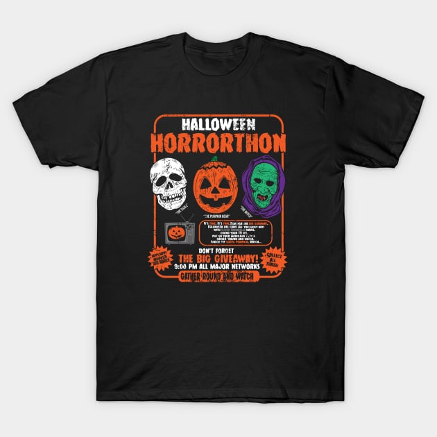 Halloween Horrorthon Vintage T-Shirt by carloj1956